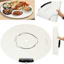 Portable Electric Round Warming Tray, Foldable & Roll up Silicone Heating Mat Pad for Food, Flexible Plate Warmer for Kitchen Travel Party,10s Fast Heating, Adjustable 9 Temperature Setting (Round)