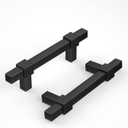 goldenwarm 10 Pack Cabinet Handles Matte Black Cabinet Pulls 3 Inch Hole Center Drawer Pulls Modern Bar Dresser Handles for Bathroom Kitchen Bedroom, Zinc Alloy