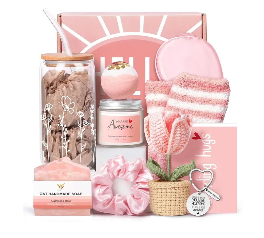 Gift Baskets for Women, Unique Birthday Gifts for Women, Thinking of You Inspirational Gift Set Box, Get Well Soon Gift Basket Sending Hug, Christmas Gifts for Teen Girl Her Wife Best Friend Sister