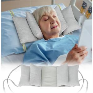 Neck Wedge Stabilizer Pillow for Sleeping to Keep Head Straight While Surgery Head Upright Medical Wedge Positioning Bedridden Disabled Elderly Face up Posture Corrector Headrest (Grey)