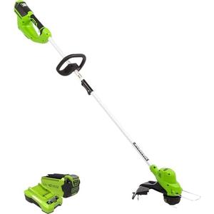 Greenworks 40 Volt Li-Ion Cordless String Trimmer, 15in. Cutting Width, 2.5Ah, Model# 2111802