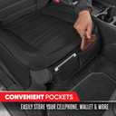 Motor Trend Seat Covers for Cars Trucks SUV, Faux Leather 2-Pack Black Padded with Storage Pockets, Premium Interior Car Seat Cover