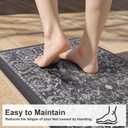 KIMODE Comfort Kitchen Mats for Floor Cushioned Anti Fatigue 2 Piece,Boho Floral Kitchen Rugs Non Slip,Waterproof Memory Foam Kitchen Mat Carpet for Laundry Office Home,Dark Grey 17"x29.5"+17" x47