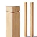 CroBlissful 2 Pcs 3" x 3" x 48" Solid White Oak Stair Newel Post with a Single Groove Notched Newel Wood Balusters for Staircase Interior Railing Newels for Stair Handrails