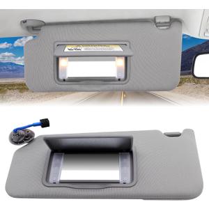 Left Driver Side Sun Visor with Light Mirror, Left Side Sun Visor Compatible with Honda Accord 2008 2009 2010 2011 2012 2013 2014 2015 2016 2017,Replacement Assembly 83280-TA5-A51ZA 83280TA5A51ZA