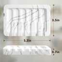 2 x Resin Soap Dish Bathroom,Self Draining Marble Look Soap Holder for Shower,Soap Tray for Kitchen,Sink(Marble White)