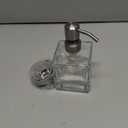 Square Bathroom Soap Dispenser Brushed Nickel, Glass Bottles with Stainless Steel Pump Cube Liquid Soap Dispenser Hand Kitchen (8.4oz-Square)