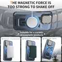 for iPhone 14 Plus Case Magnetic,for iPhone 15 Plus Case Compatible with MagSafe Support Wireless Charger,with Camera Cover Kickstand+with 2 Screen Protectors,Heavy Duty Protection Phone Blue
