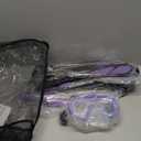 Snorkeling Gear for Adults Men Women,4 in 1 Snorkel Set with Panoramic View Diving Mask Anti-Fog Anti-Leak,Dry Top Snorkel,Fins and Travel Bag for Swimming,Snorkeling and Travel Diving (ML/XL, PURPLE)