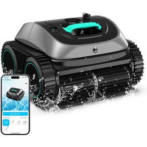 (2025 Upgrade) WYBOT C1 Pool Robot Vacuum for Inground Pools, 4-in-1 Cordless Robotic Pool Cleaner Lasts 150min, Triple-Motor up to 1,614 Sq.ft, Smart APP Support, Auto Wall & Waterline Cleaning (Grey with Green)