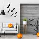 4 x Bobobag 120 Pcs 3D Bats Halloween Decorations,Halloween Wall Decor 4 Sizes Black Bats Sticker for Wall Window