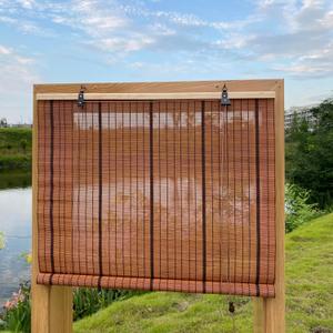 XIUXIU Bamboo Roller Shades Roman Shades for Window Roll Up Blinds for Home Light Filtering Indoor Outdoor Patio F24 W x 48" H