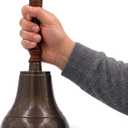 Large & Heavy Solid Brass Loud Hand Call Bell for Weddings, Christmas, School 11"(H) 5"(D) Antique Brass By The Metal Magician