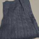 JMIERR Men's Cable Knit Pullover Sweater Casual Long Sleeve Stand Collar Button Knitted Sweaters (Large, Blue)