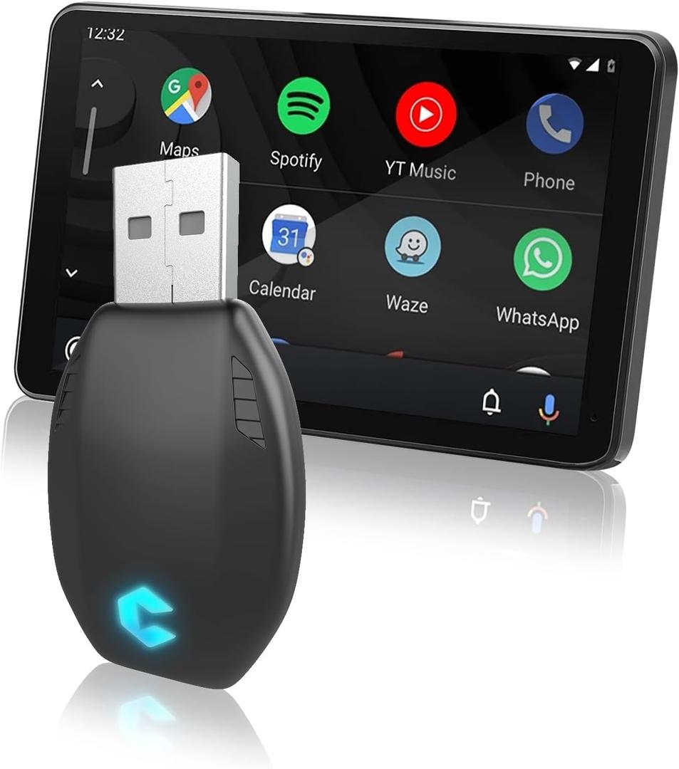 Carplay & Android Auto Wireless Adapter - 2in1 Car Connect Pro, Mini Wireless Carplay Adapter, Fast & Stable, Plug and Play Compatible with Cars 2017-2024 & iOS 10+