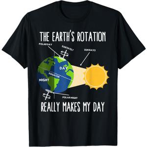 Funny Earth Rotation Earth Day Science Teacher Kids Women T-Shirt  M