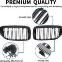 Front Grill Double Slats Grill for BMW 5 Series G30 530e 530i 540i 550i xDrive 2017 2018 2019 2020 - Front Kidney Grille (ABS Glossy Black)