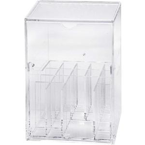 Clear Makeup Brush Organizer with Lid for Vanity Countertop Dressing Table Desktop Storage 3.6X5.1X8.7 Inches