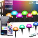 Outdoor Smart Ground Lights - 65FT 45Pack Pathway Light Remote & App Control, Color Changing Walkway Lighting Compatible with Alexa Halloween Christmas Outdoor Decor for Patio, Garden, Yard