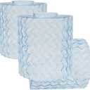 3 Pcs Blue Ripple Fitter Opening Lighting Fixture Replacements, E26 Base 1-5/8 Inch Fitter Glass Shades Cover for Ceiling Fan Wall Light and Pendant Light