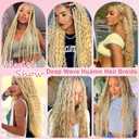 #613 Blonde Braiding Hair 150g 3 Bundles 20 20 20 Inch Blonde Deep Wave Boho Hair for Braiding #613 Curly Human Hair Extensions for Braids Wet and Wavy Braid