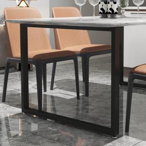 HOMEKAYT Desk Legs Set of 2 Metal Table Legs 28 Inch, Heavy Duty Metal Legs Multiple Uses for Dinning, Kitchen,Office Table(Rectangle Shape, 2pcs)-Black, 28H x 35W