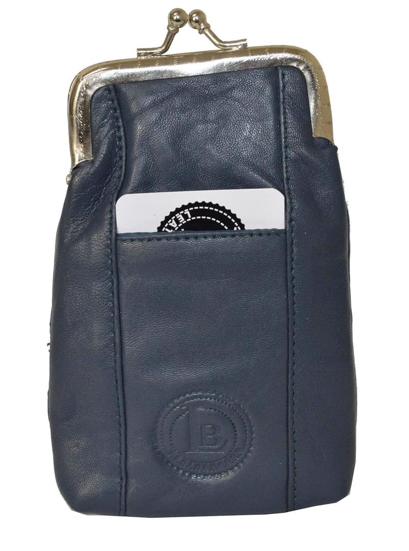 Leather Cigarette Case Pack Holder Regular or 100's Lighter Pocket by Leatherboss (Navy Blue)