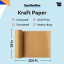 Kraft Paper Roll, 36" x 2400" (200'), Made in USA, 30 lb. Roll of Brown Paper for Banner, Poster, Crafts, Bulletin Board Backing, Kraft Table Cloth, Brown Construction for Shipping and Gift Wrapping