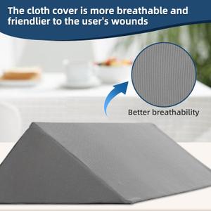 Fanwer Wedge Pillow for Side Sleeping, Back Pillow for Side Sleeper, Bed Wedges & Body Positioners for After Surgery, Pregnancy Support, Back Pain, Preventing Bedsores