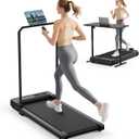 Walking Pad Treadmill for Home - Folding Treadmills with Handle Bar Portable Compact Fold up Indoor Foldable Handles Electric Walk Pads Small Spaces Mini Running Quiet Under Bed Office