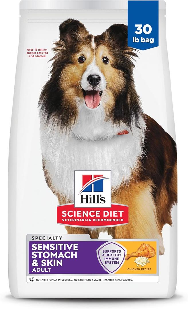 Hill's Science Diet Adult Sensitive Stomach & Skin Dry Dog Food, Chicken, 30 lb. Bag (EXP 01/30/27)