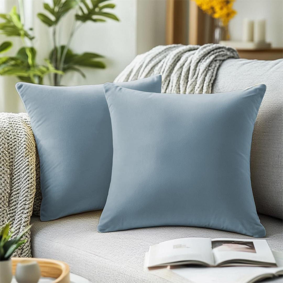 QUORGVES Velvet Light Blue Throw Pillows 24x24 Inch Set of 2 Summer Light Blue Pillow Covers for Sofa Couch Bedroom Soft Square Solid Coastal Sky Baby Blue Pillow Covers QUORGVES Velvet Light Blue Throw Pillows 24x24 Inch Set of 2 Summer Light Blue Pillow Covers for Sofa Couch Bedroom Soft Square Solid Coastal Sky Baby Blue Pillow Covers