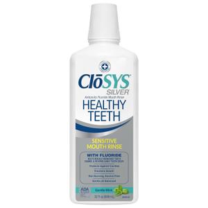 Closys Healthy Teeth Anti-Cavity Oral Rinse Mouthwash with Fluoride, Non-Burning, Non-Irritating  32 Fl Oz