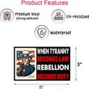 2 x 6Pcs When Tyranny Becomes Law Rebellion Becomes Duty Sticker - When Tyranny Becomes Law Rebellion Becomes Duty Bumper Sticker - 5"x3" Phone Stickers, Premium UV Printing Laptop Stickers