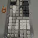 Womier Low Profile Keycaps - Shine Through Keycaps 60 65 75 100 Percent, Keyboard Key caps PBT Full Size for Cherry Gateron MX Switches Mechanical Keyboard, Grey/White