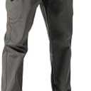 FREE SOLDIER Men's Outdoor Softshell Fleece Lined Cargo Pants Snow Ski Hiking Pants with Belt, 34W, 30L