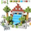 Magnetic Blocks, 108PCS Magnetic Building Block with 6 Dinosaur Toys for Kids, Toddler Stacking STEM Toys for Boys & Girls 3-5 4-8 5-7 Year Old, Sensory Birthday Gift for Age 3+ Kids (Yellow)