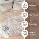 Comfort Spaces Luxe Queen Comforter Set Velvet Comforters for Queen Size Bed, Microfiber Reverse, Juliette, All Season Velvet Bedding Queen Size, Fluffy Bed Set, Sham, Full/Queen, Champagne 3 Piece