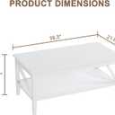 ChooChoo Coffee Table Classic X Design for Living Room, Rectangular Modern Cocktail Table with Storage Shelf, 47 Inch