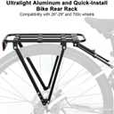 Bike Rear Rack Aluminum: Fits Most 26-29" No Disc Brake & Some Disc Brake Bikes (See The Image Gallery to Check Compatibility), 60lbs Capacity Bike Cargo Rack, Assembly