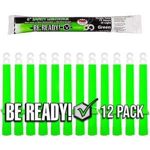 Be Ready - Industrial 12 Hour Illumination Emergency Safety Chemical Light Glow Sticks 12 Pack