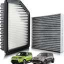 CF12002 Activated Carbon Cabin & Engine Air Filter Fit for Kia Soul L4 1.6L 2.0L 2014-2018 Replace CA11206 28113-1R100