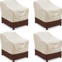 Vailge Patio Chair Covers, Lounge Deep Seat Cover, Heavy Duty and Waterproof Outdoor Lawn Patio Furniture Covers (4 Pack - Medium, Beige & Brown)