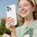 3 x Compatible with iPhone 16 Pro Max Case, with Polka Dot Aesthetics Design Simple Case for Women Girl, Cute Fashion Soft TPU Slim Protection Phone Case for iPhone 16 Pro Max 6.9'' - White