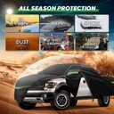 All Weather Protection Car Cover, Compatible with 2001-2023 Ford F150 F250 F350 Raptor, 210T 6-Layer Professional Outdoor Full Car Cover with Combination Lock and Large Storage Bag