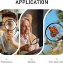 2 x Lakei Magnifying Glass,10X Handheld Reading Magnifying Glass110mm Shatter Resistant Lens, Non-Slip Handle, Suitable for Elderly Reading, Adults Close Work, Hobbies and Halloween & Cosplay (Pink)