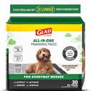 Glad for Pets Extra Large Charcoal Training Pads for Dogs and Puppies, Activated Carbon Odor Control, 6-Layer Absorbent Leak-Proof Pee Pads with Pheromone Attractant, 28 x 30 in, 30 Count