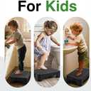 Non-Slip Step Stool for Adults & Seniors  3.4" Low Profile Wide Platform 600lbs Capacity  6 Stability Feet Bed Step for High Beds, Bath & Car  Portable with Handles, Black