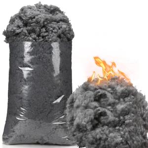 Berlune 1.1 lb Grey Black Polyfill Stuffing Heat Polyester Fiber Fill High Resilience Stuffing for Stuffed Animals, Pillows, DIY Crafts, Crochet