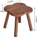 Wooden Step Stool for Adults Upgraded11.6inch Small Wooden Stool with Four Detachable and Assembled Legs for Bathroom, Kitchen, Bedroom, Plant Stand (Natural Solid Wood top and Legs)